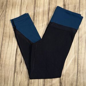 ATHLETA Elevation 7/8 Tight Women’s Black/Teal Size Small